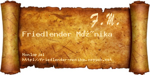 Friedlender Mónika névjegykártya
